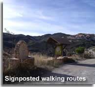 Signposted walking routes of Lijar in the Almazora valley of Almeria