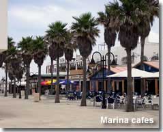 Selection of cafes at Almerimar marina