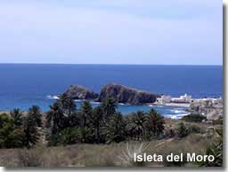 Views toward Isleta del Moro in the Cabo de Gata Natural Park