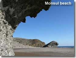Monsul beach and its volcanic rock formations