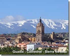Guadix city with the Sierra Nevada backdrop