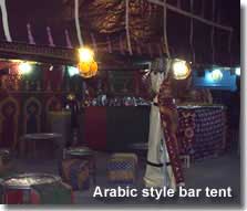 Arabic styled bar tent in medieval village