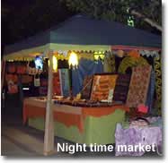 Night time medieval market