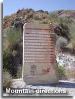 Signpost to the villages in the Sierra Cabrera in Almeria