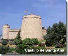 Santa Ana castle at Roquetas de Mar port