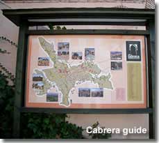 Map placard and guide for Sierra Cabrera activities