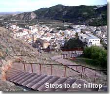 Steps to the hilltop of Purchena Castle in the Almanzora