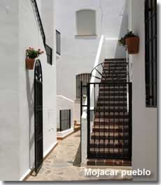 Traditional whitewashed Spanish street in Mojacar village