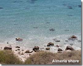 Almeria shore with crystal clear water