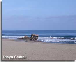 Rock feature of El Cantal beach in Mojacar