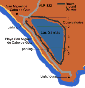 Map of Las Salinas de Cabo de Gata