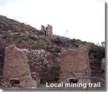 Restored mining ovens on the SL A-62 walking trail of Lucainena pueblo in Almeria