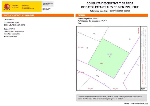 ME 3114: Land for Sale in Mojácar, Almería